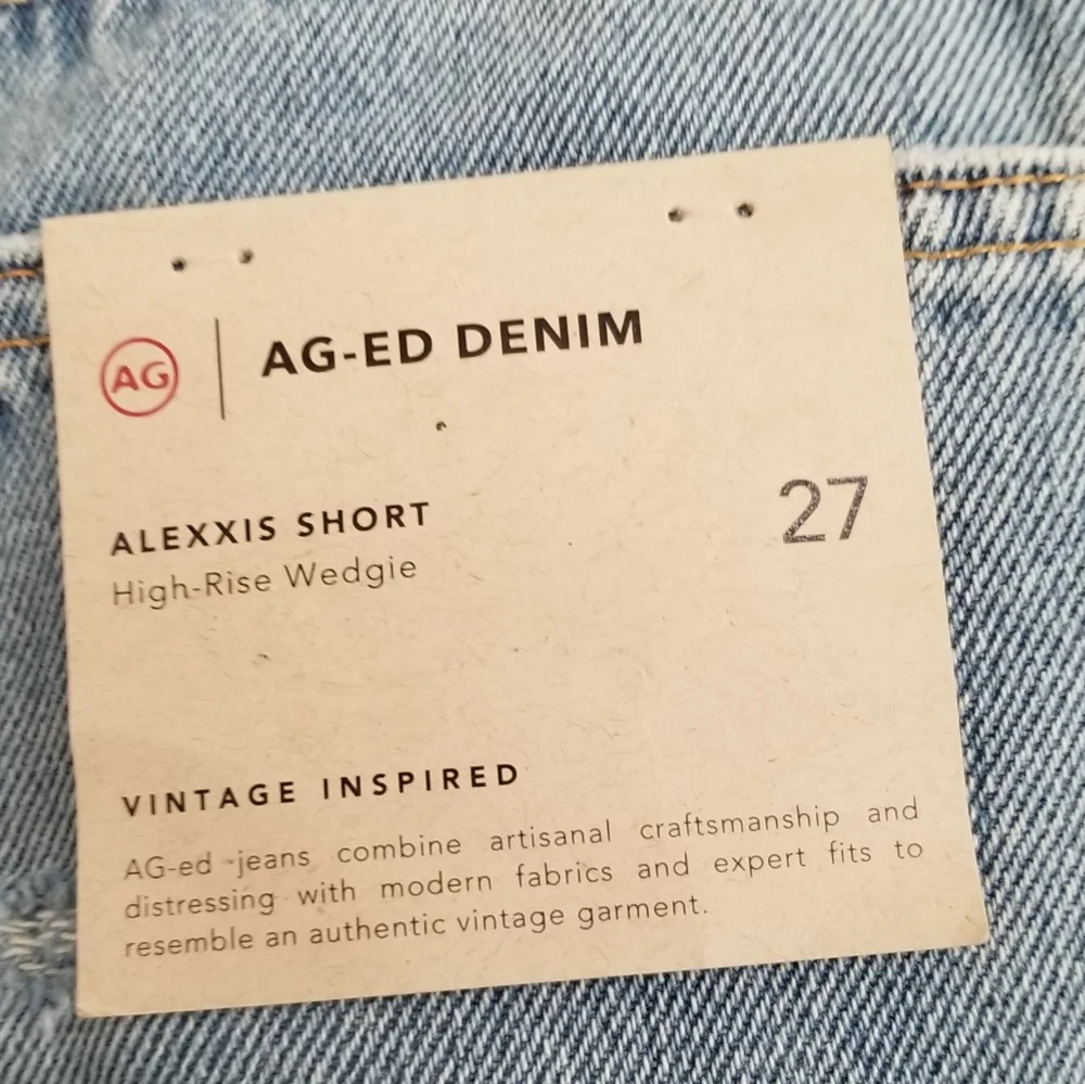 AG Adriano Goldschmied Alexis High Rise Wedgie Jean Shorts Sz 27 - Picture 5 of 7